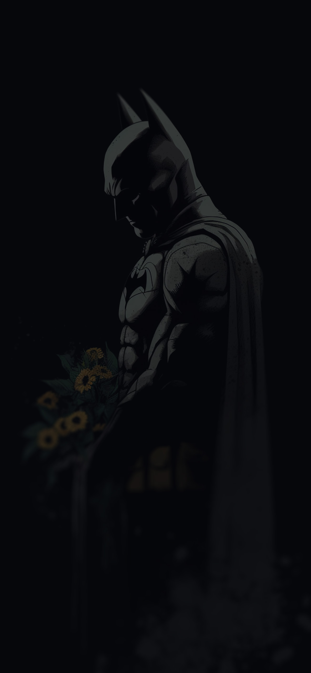 DC Batman & Flowers Dark Wallpaper Wallpaper iPhone