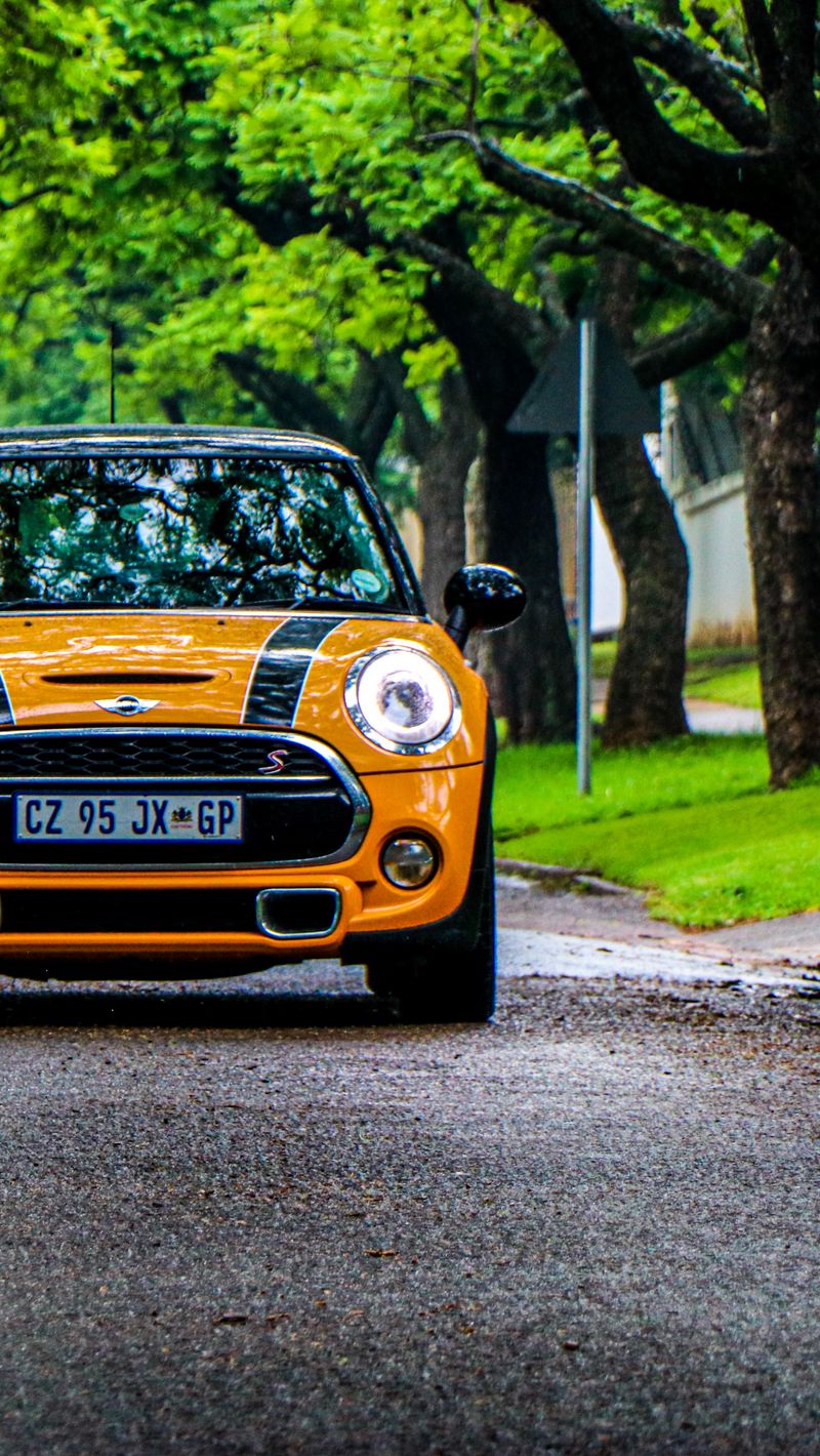 Download Wallpaper 800x1420 Mini Cooper S, Mini Cooper, Car, Front View, Yellow Iphone Se 5s 5c 5 For Parallax HD Background