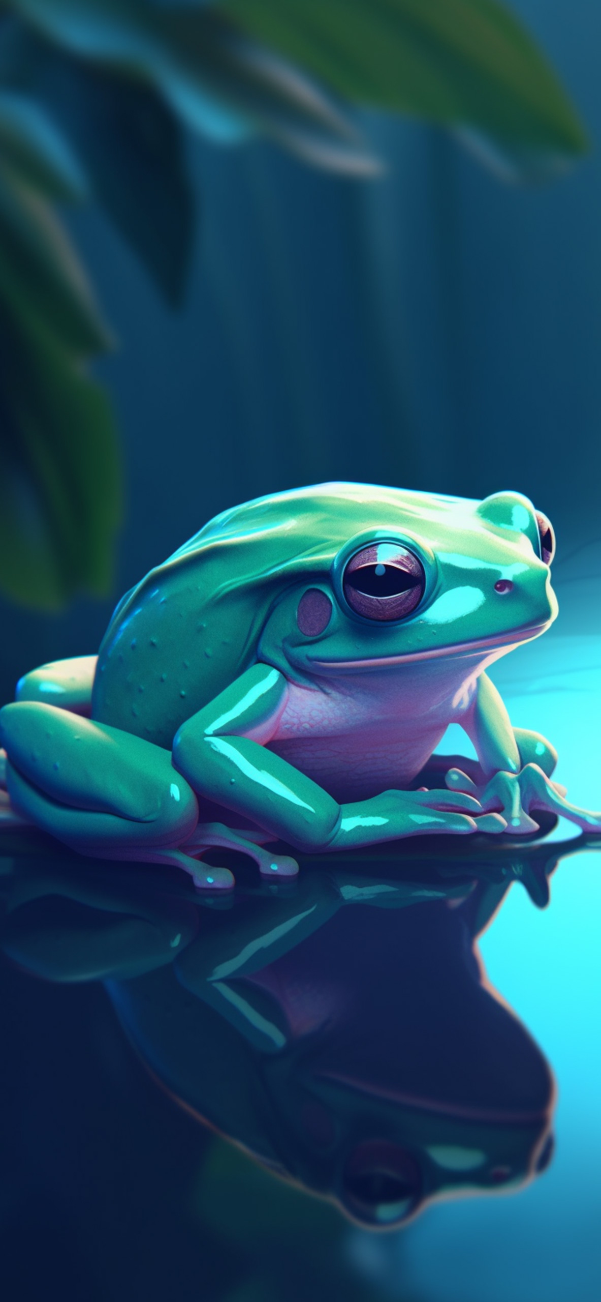 Green Toad Blue Wallpaper Frog