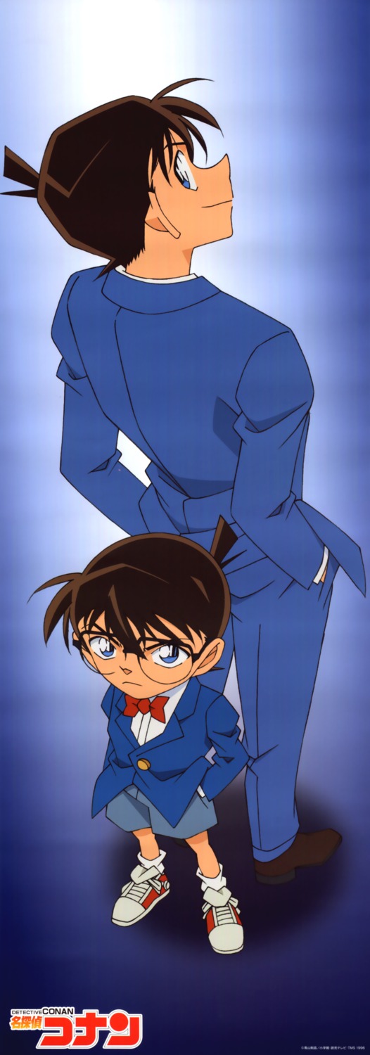 detective conan edogawa conan kudou shinichi male megane seifuku stick poster