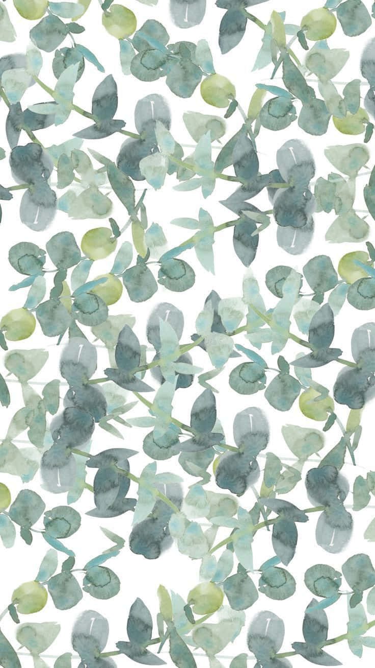 Download Cute Sage Green Shrub Overlapping Wallpaper