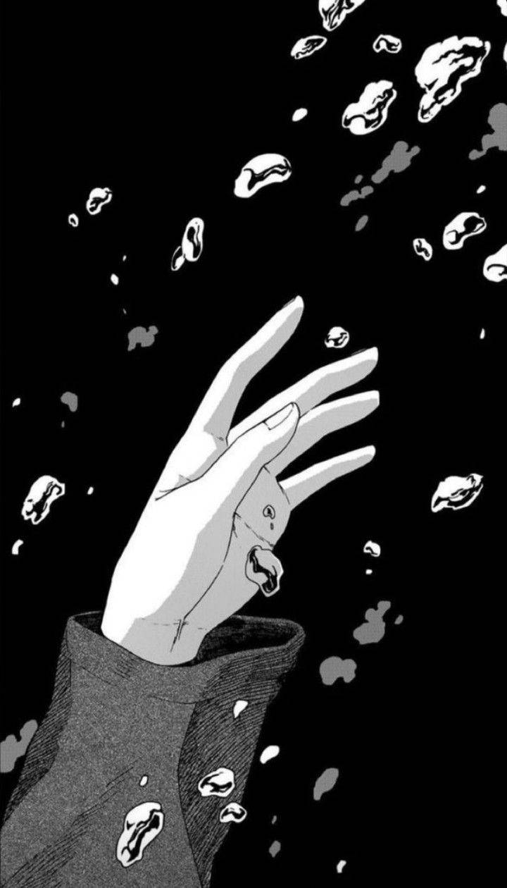 Download Hand Reaching Out Anime Black And White iPhone Wallpaper