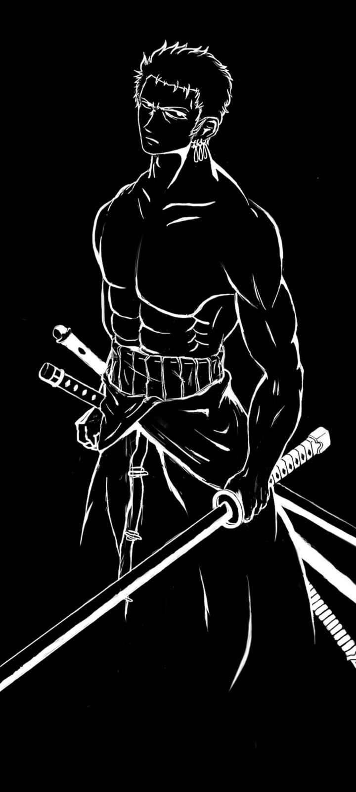 Amoled black white anime Wallpaper Download