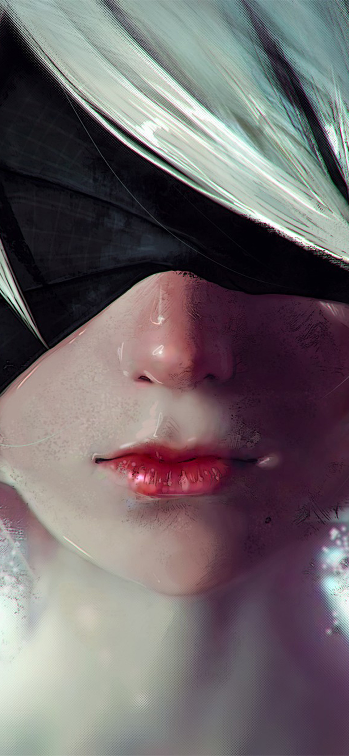 Art Girl Anime Blindfolded White Wallpaper