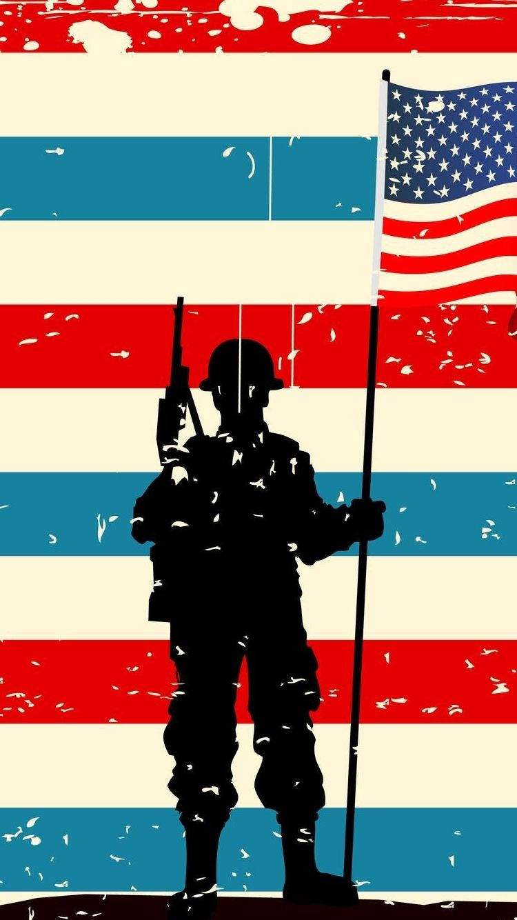 Download Soldier Of America iPhone Wallpaper