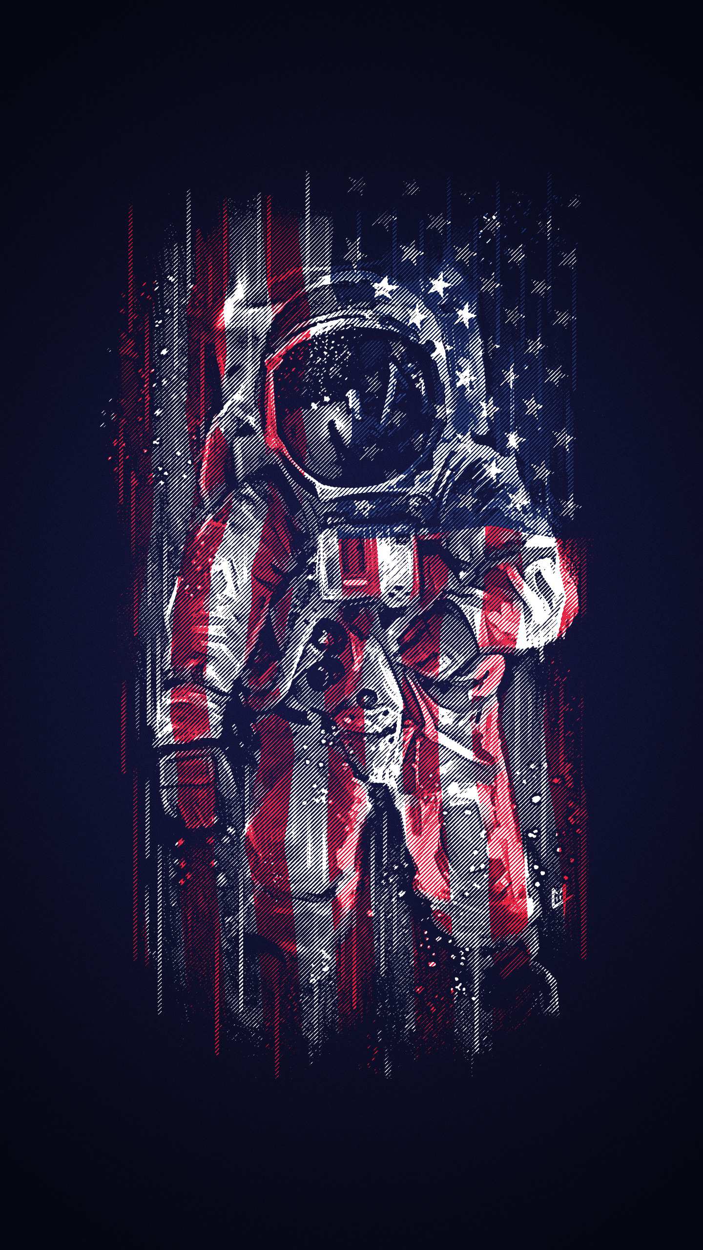 American Astronaut Flag iPhone Wallpaper
