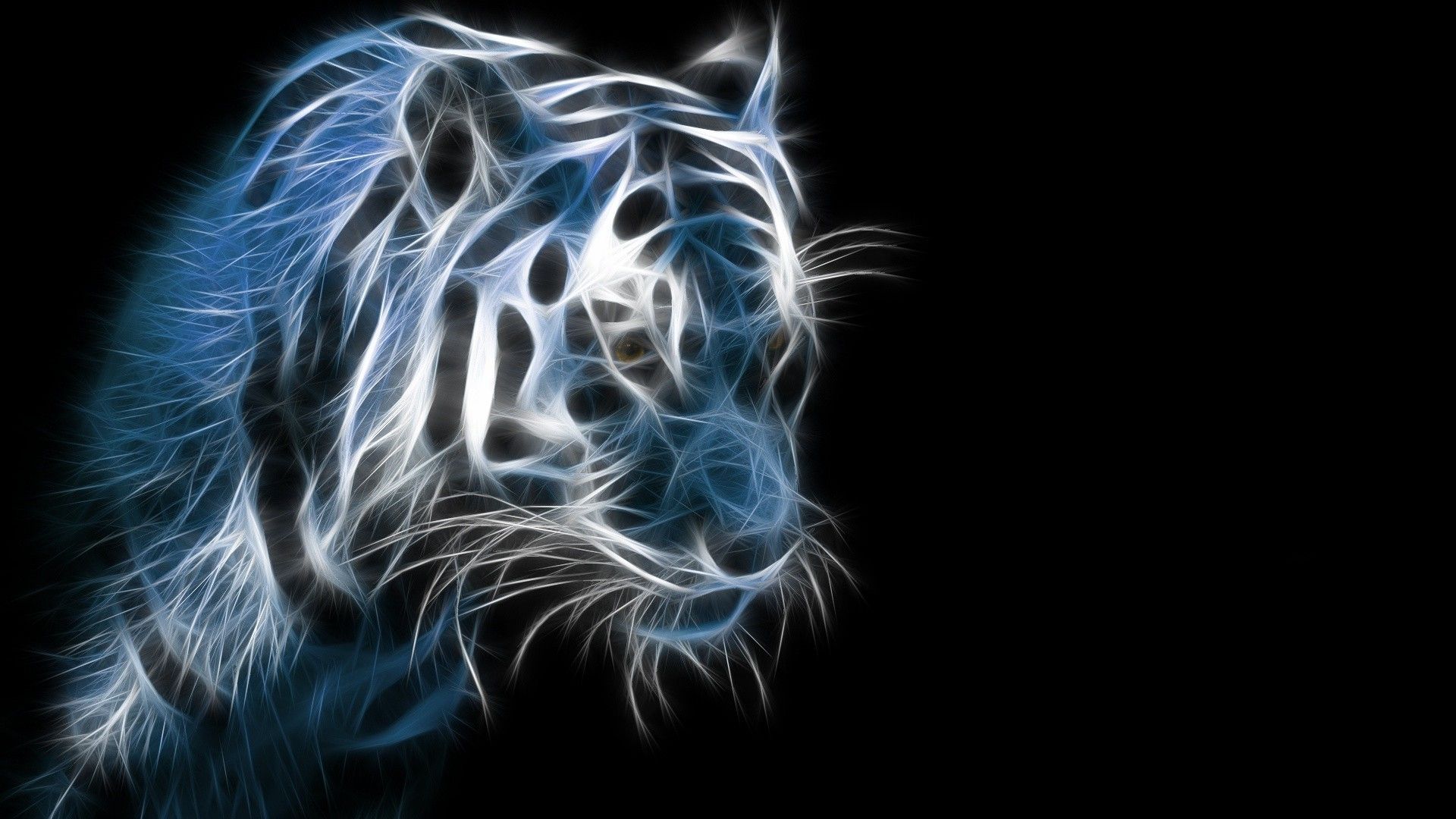 Tiger Abstract Neon Lights Artwork Wallpaper For Your XFCE Desktop