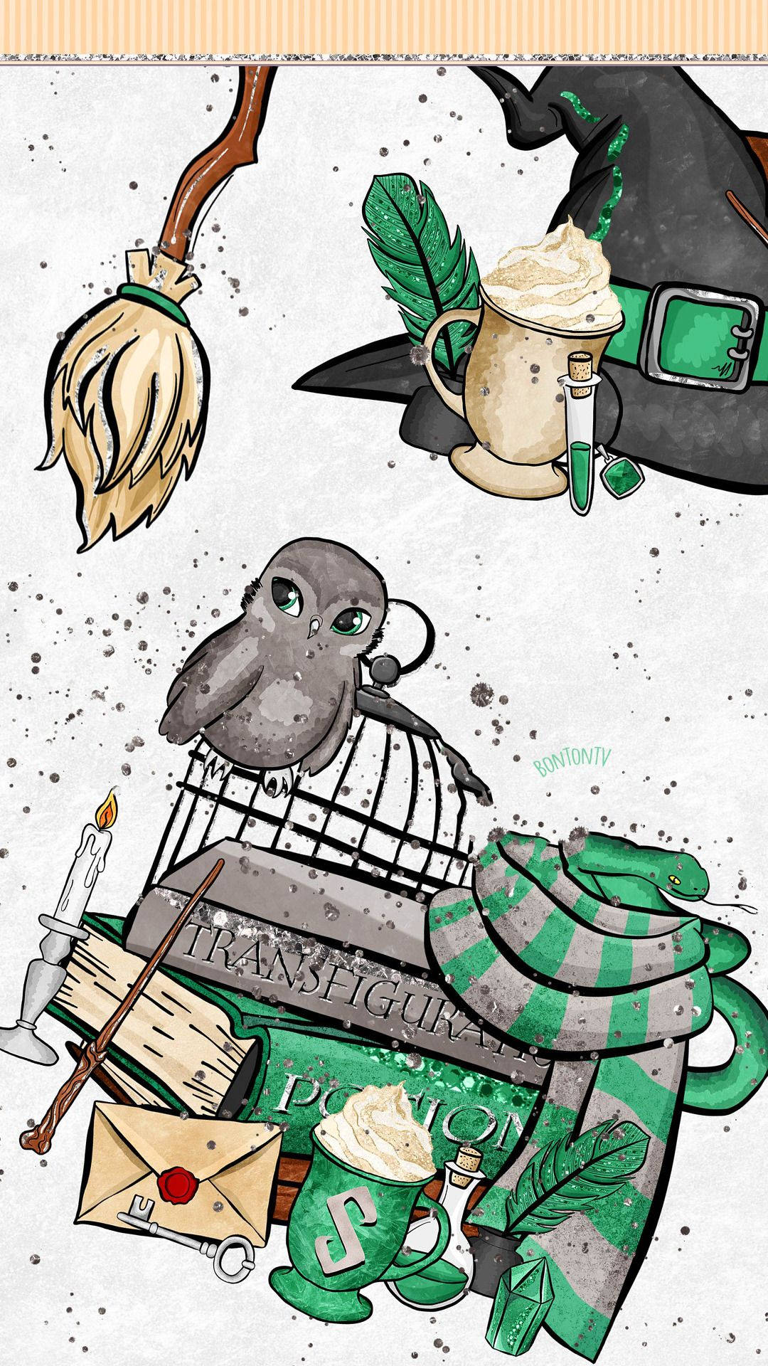 Download Cute Harry Potter Slytherin Theme Wallpaper