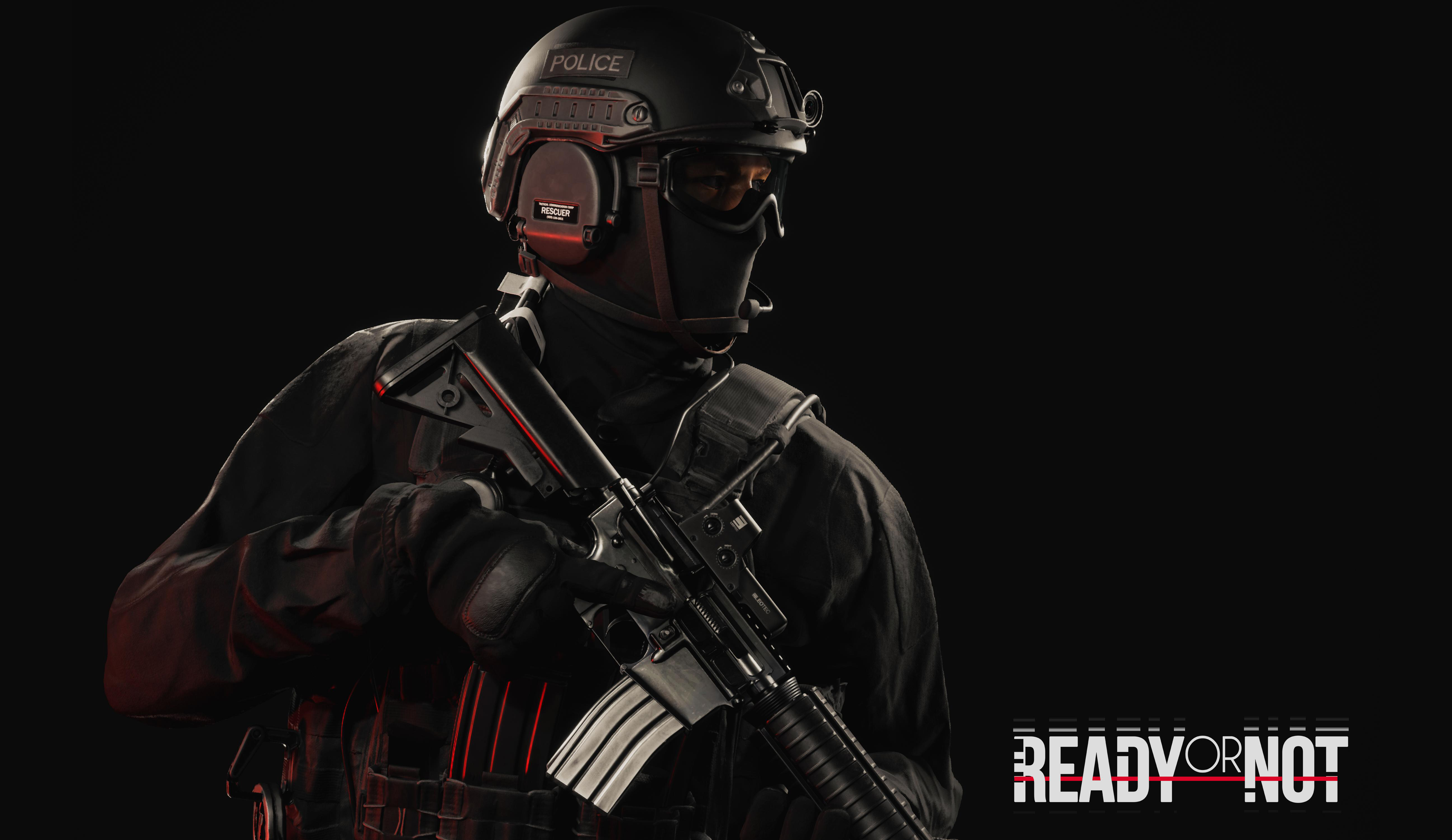 Ready or Not Wallpaper 4K, FPS, 2022 Games, Black background