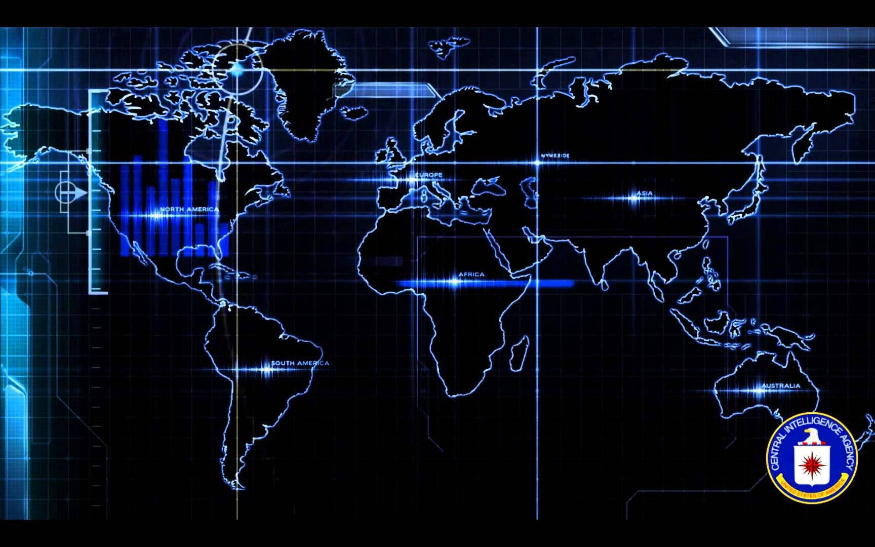 Download Cia Logo On Black World Map Wallpaper