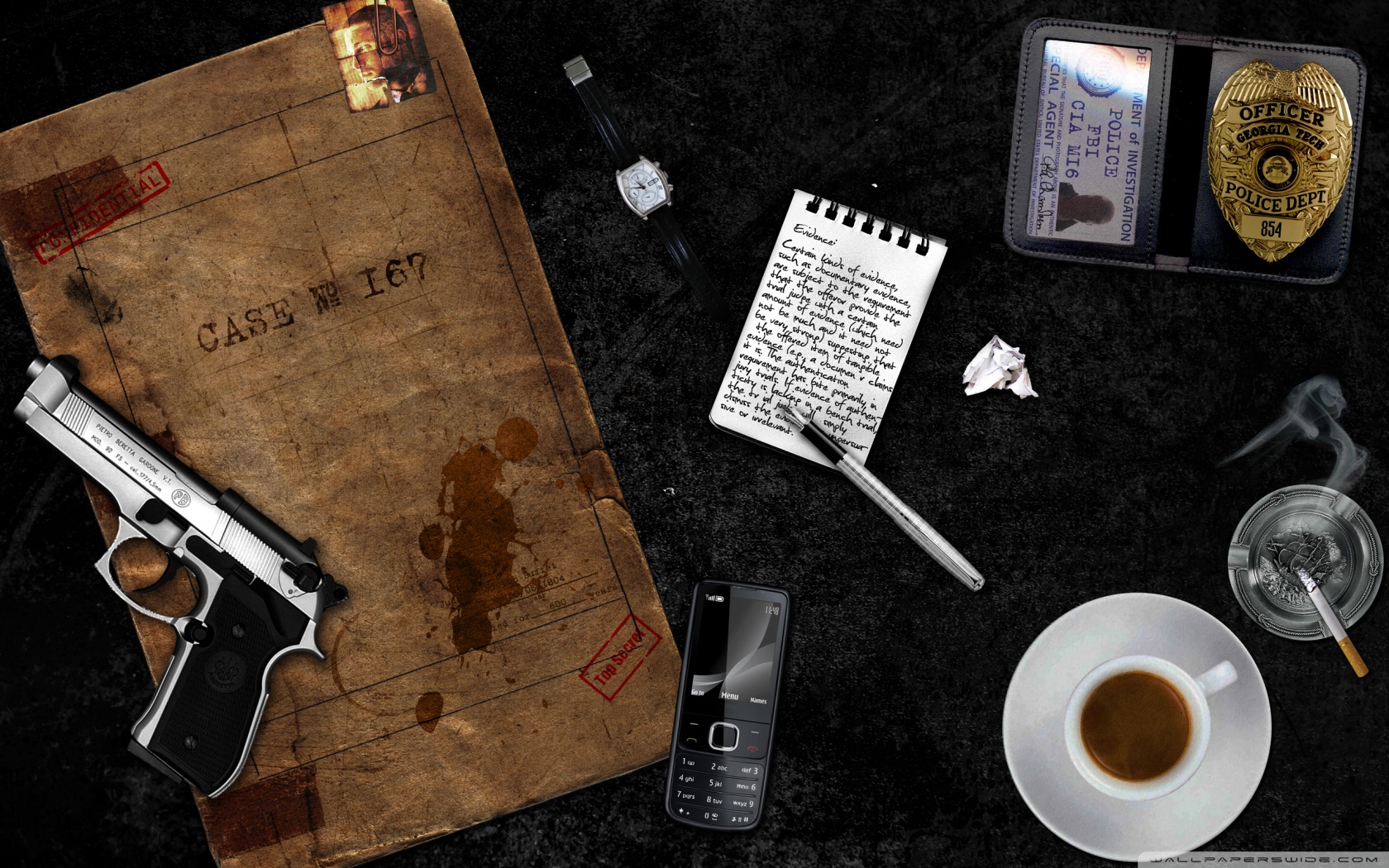 Detective Items Ultra HD Desktop Background Wallpaper for 4K UHD TV, Tablet