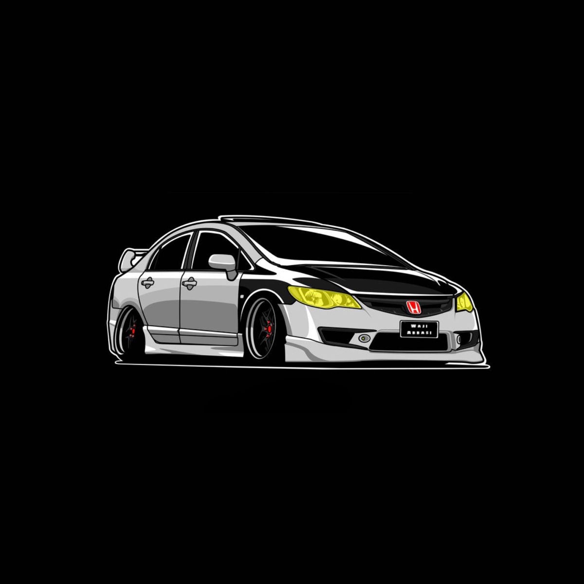 Honda Civic reborn car illustration. Mobil mustang, Mobil drift, Mobil