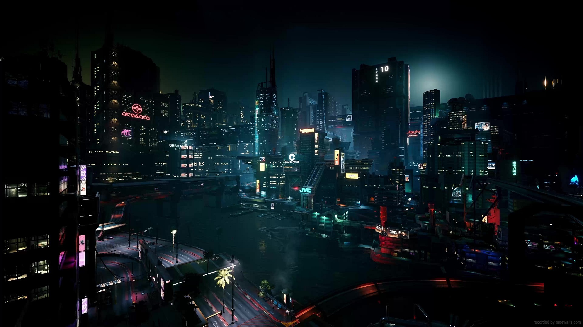 Night City Rain Cyberpunk 2077 Live Wallpaper - MoeWalls