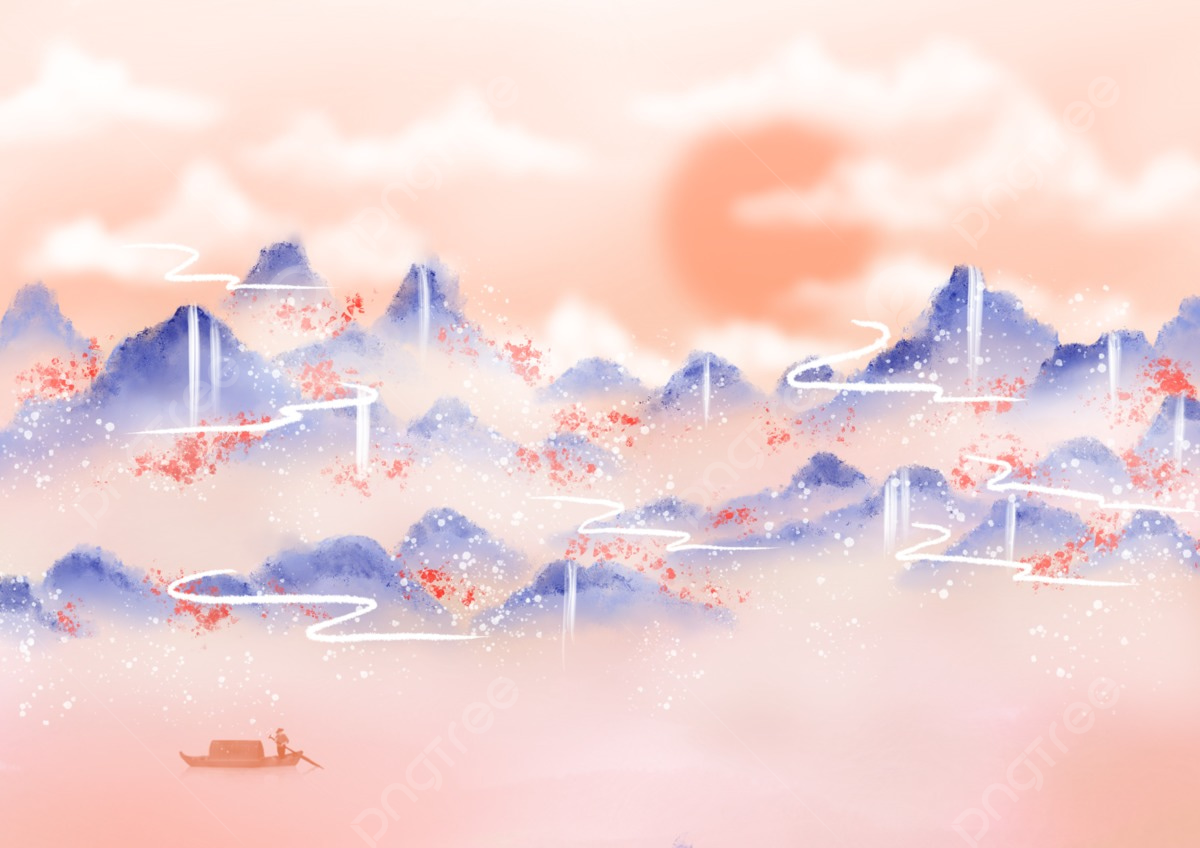 Sunrise Landscape Ancient Style Wallpaper Chinese Style Background, Chinese Style, Antiquity, Landscape Background Image And Wallpaper for Free Download