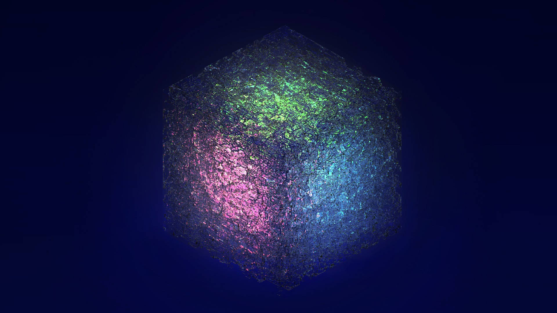 Download 4d Icy Rubik's Cube Wallpaper