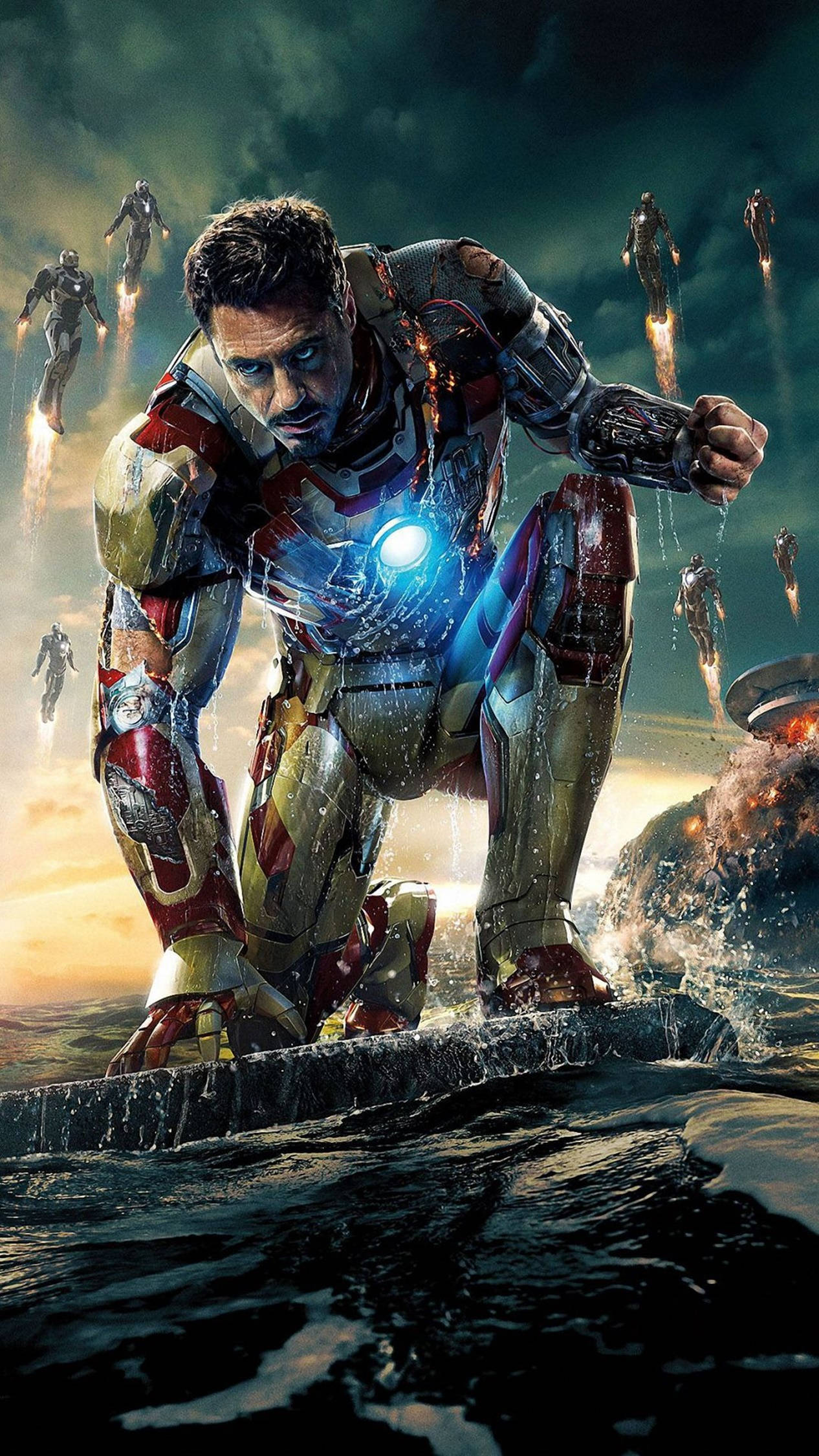 Download Iron Man 4K iPhone Tony Ocean Wallpaper