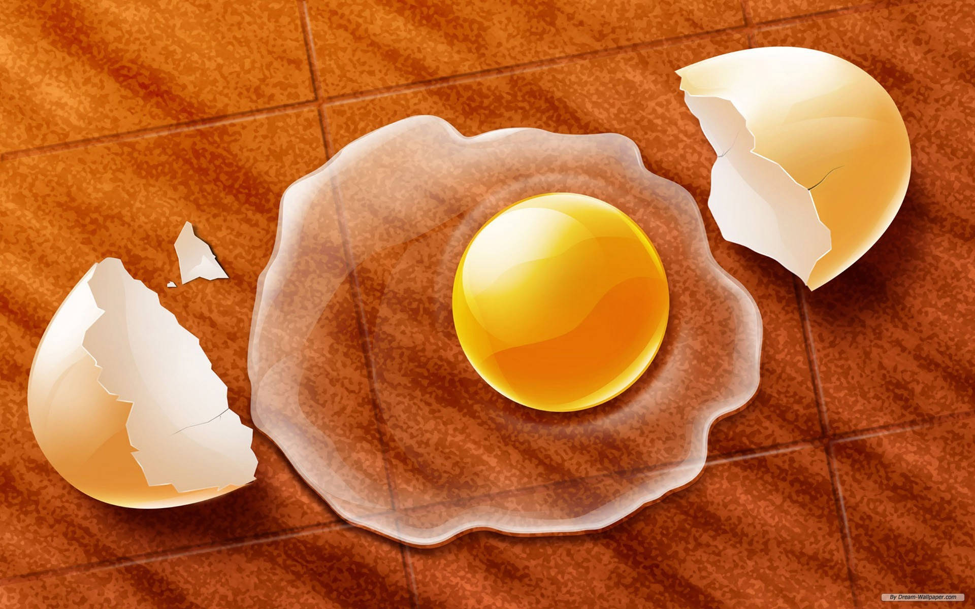 Download Cracked Egg Artwork Food Desktop Wallpaper