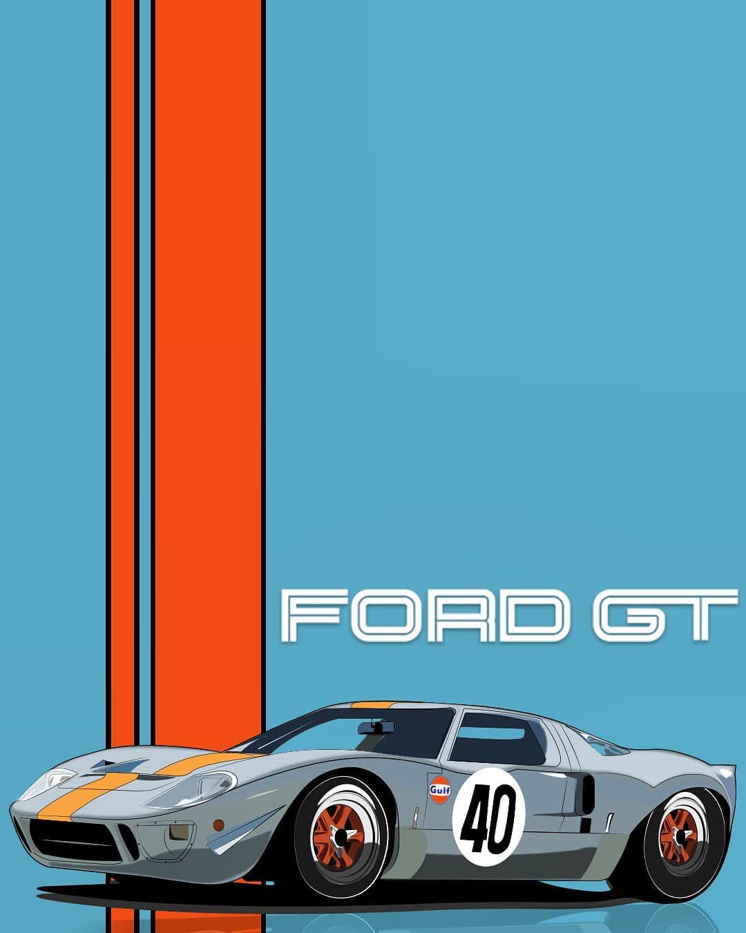 The Legendary Ford GT #ford #fordgt #fordgt40 #gt #lemans hrlemans #ferrarikiller #adobeillustrator #illustration #cara. Ford gt, Ford racing, Futuristic cars