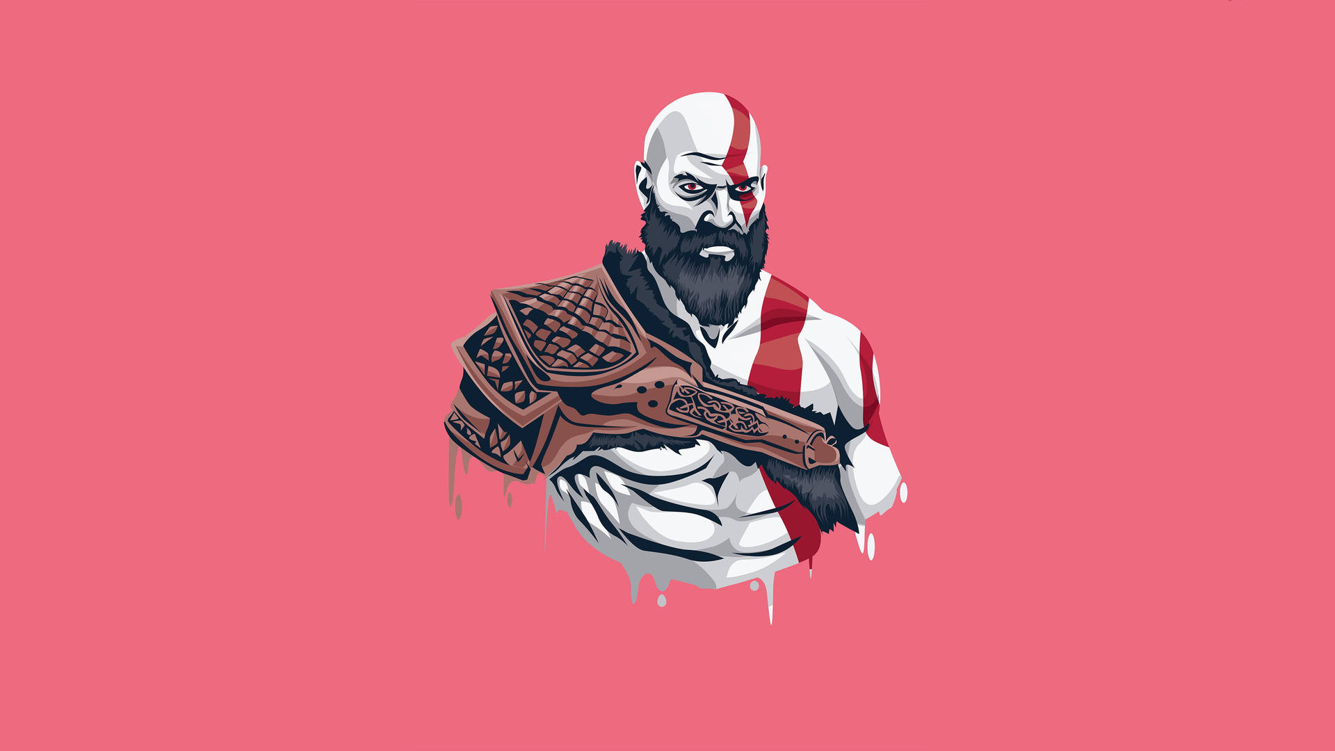 Download Kratos Aesthetic Minimalist Artwork Wallpaper