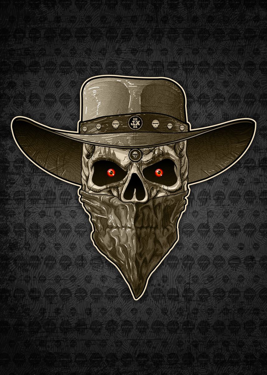 Skull Cowboy Bandit' Poster