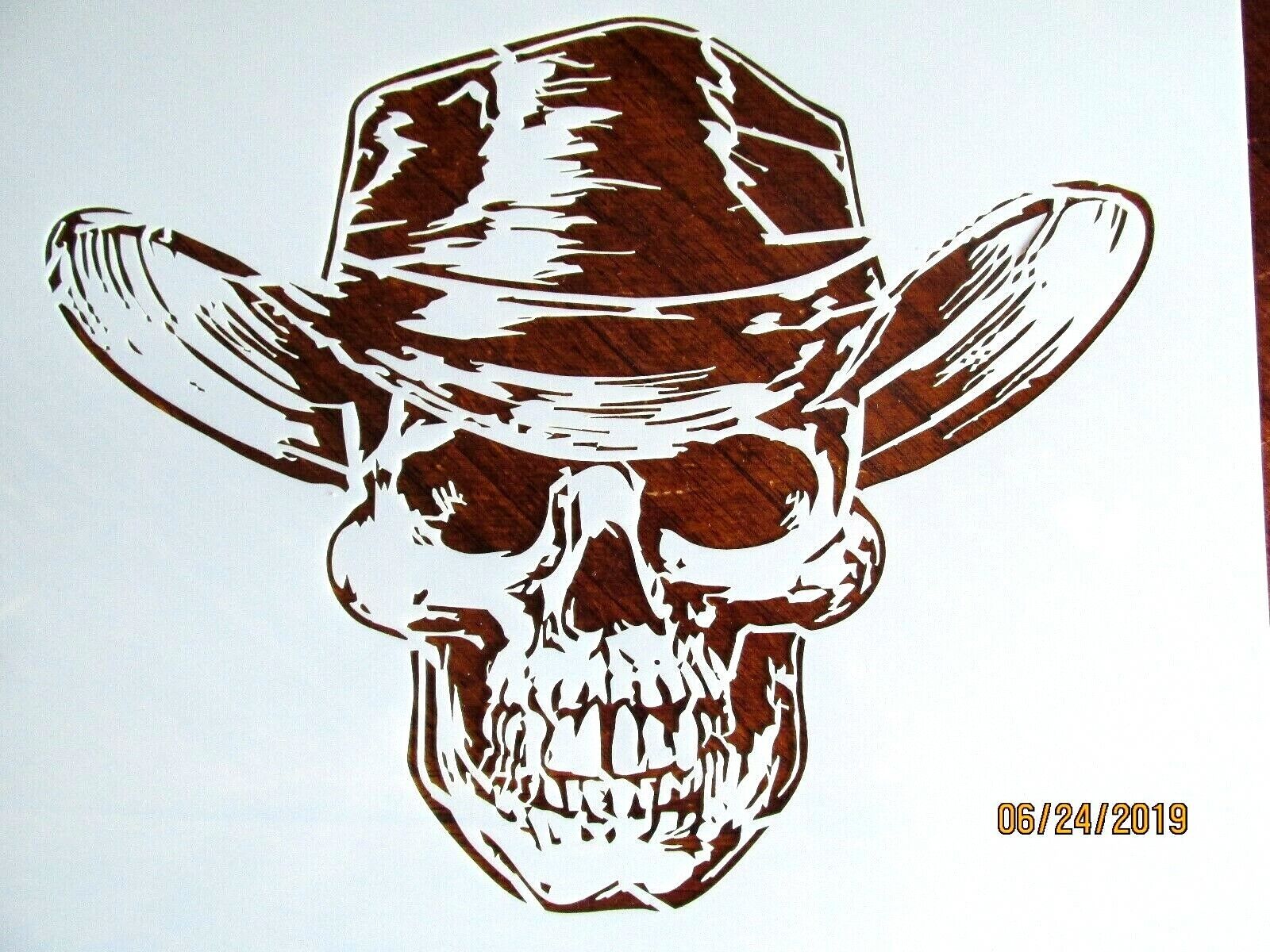 Skull Cowboy Skull Evil Stencil/ Reusable 10 mil Mylar Stencil