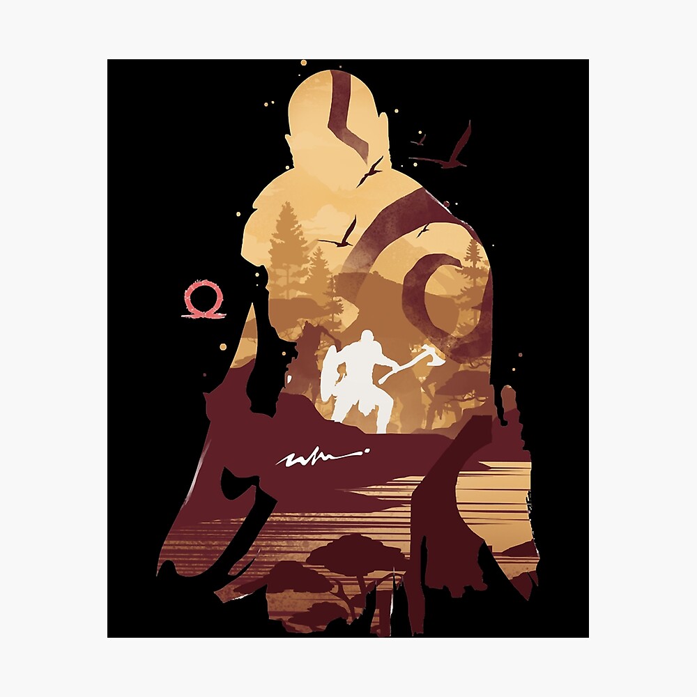 God Of War Kratos Minimalist Artwork. God Of War Poster