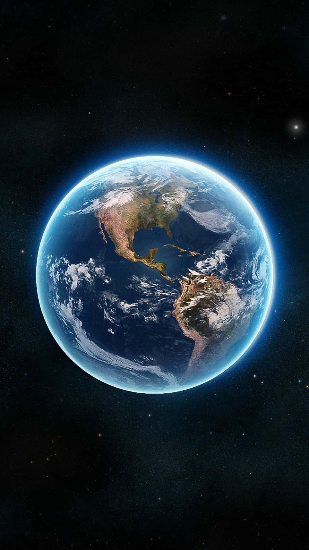 Download Glowing Planet Earth Original iPhone 5s Wallpaper