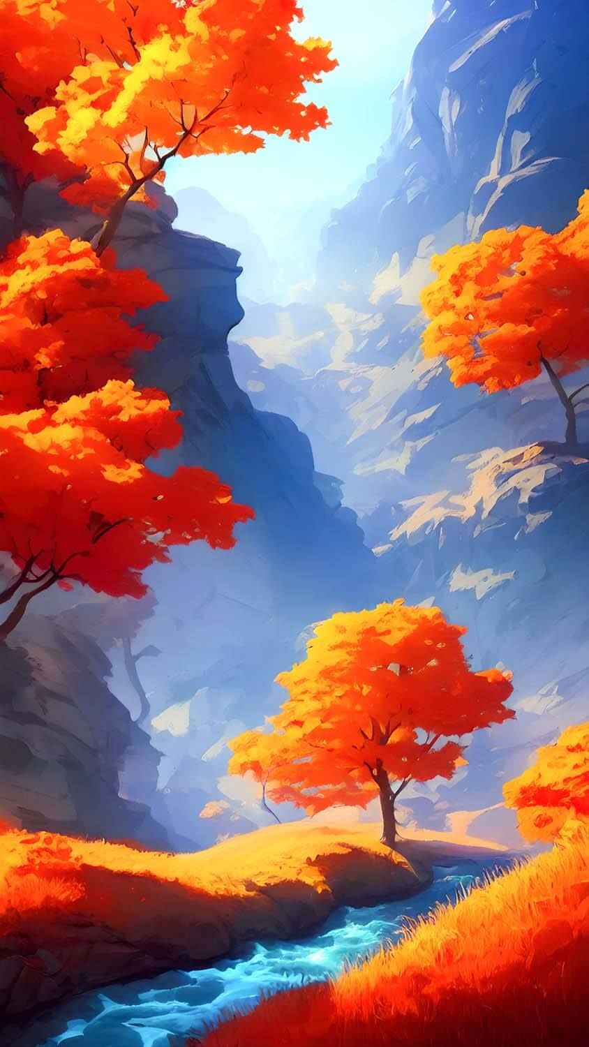Autumn Painting iPhone Wallpaper HD Wallpaper. Cool wallpaper art, Fantasy art landscapes, Anime scenery wallpaper