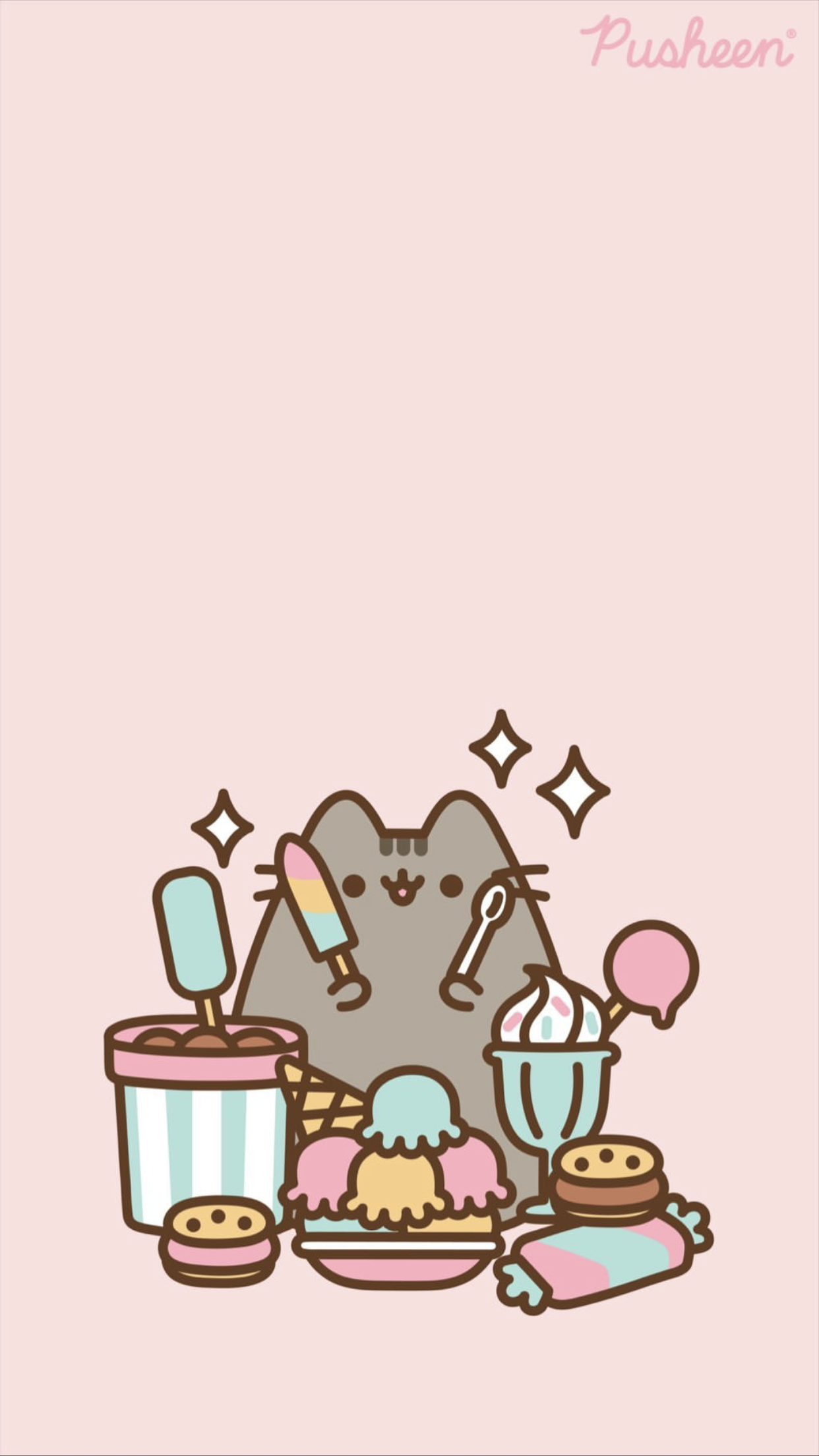 Pusheen the Cat iPhone Wallpaper