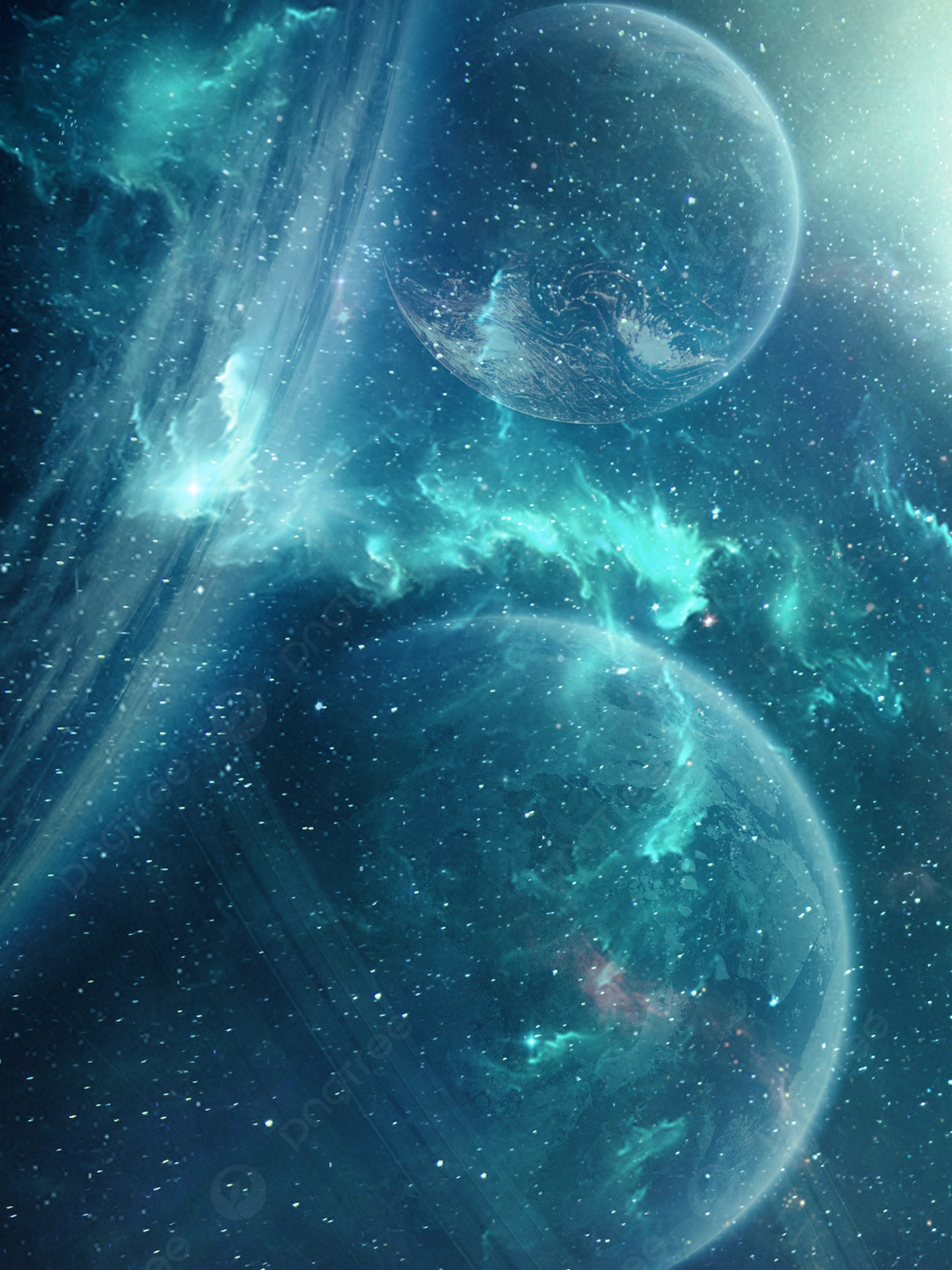 Cool Color Superimposed Planet Background Material Wallpaper Image For Free Download