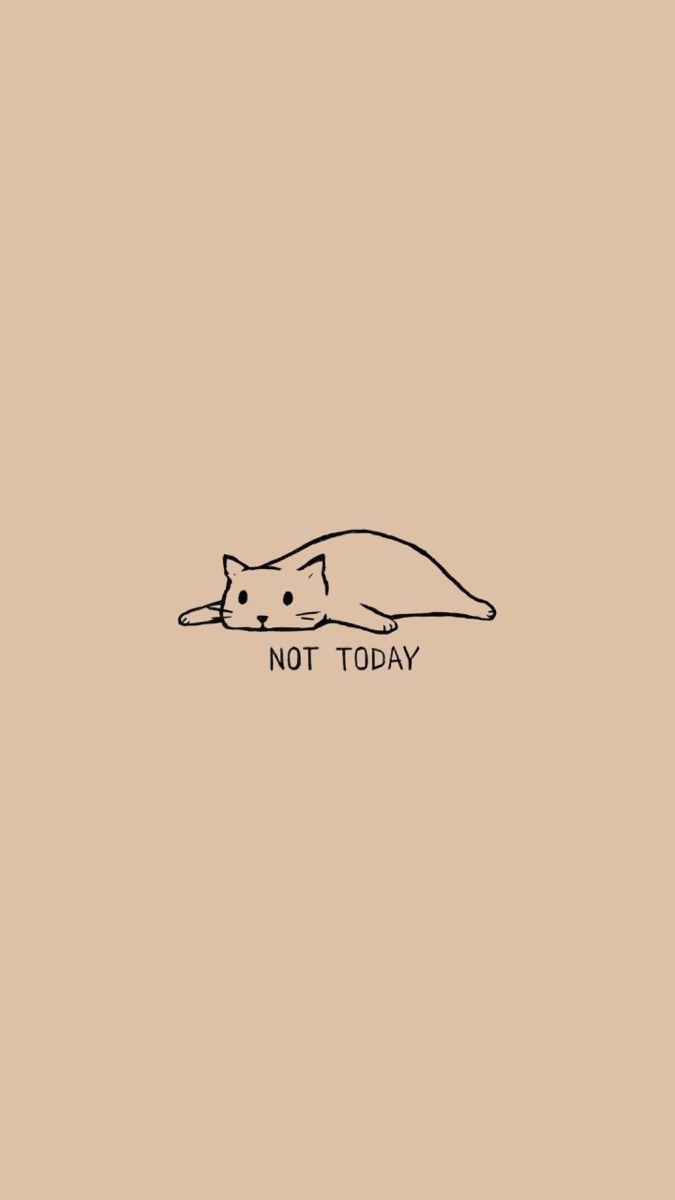 Not Today. Lazy Tired Cat On Beige Background. Mobile Wallpaper [675x1200]