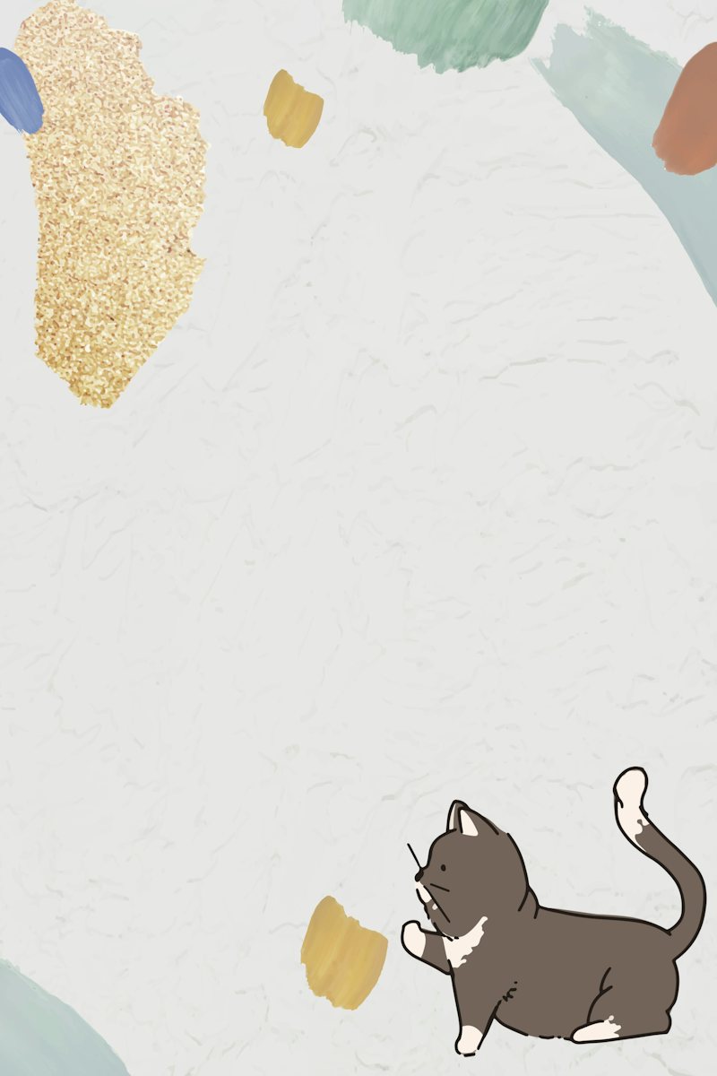 Cat iPhone wallpaper, cute pattern. Premium Photo Illustration