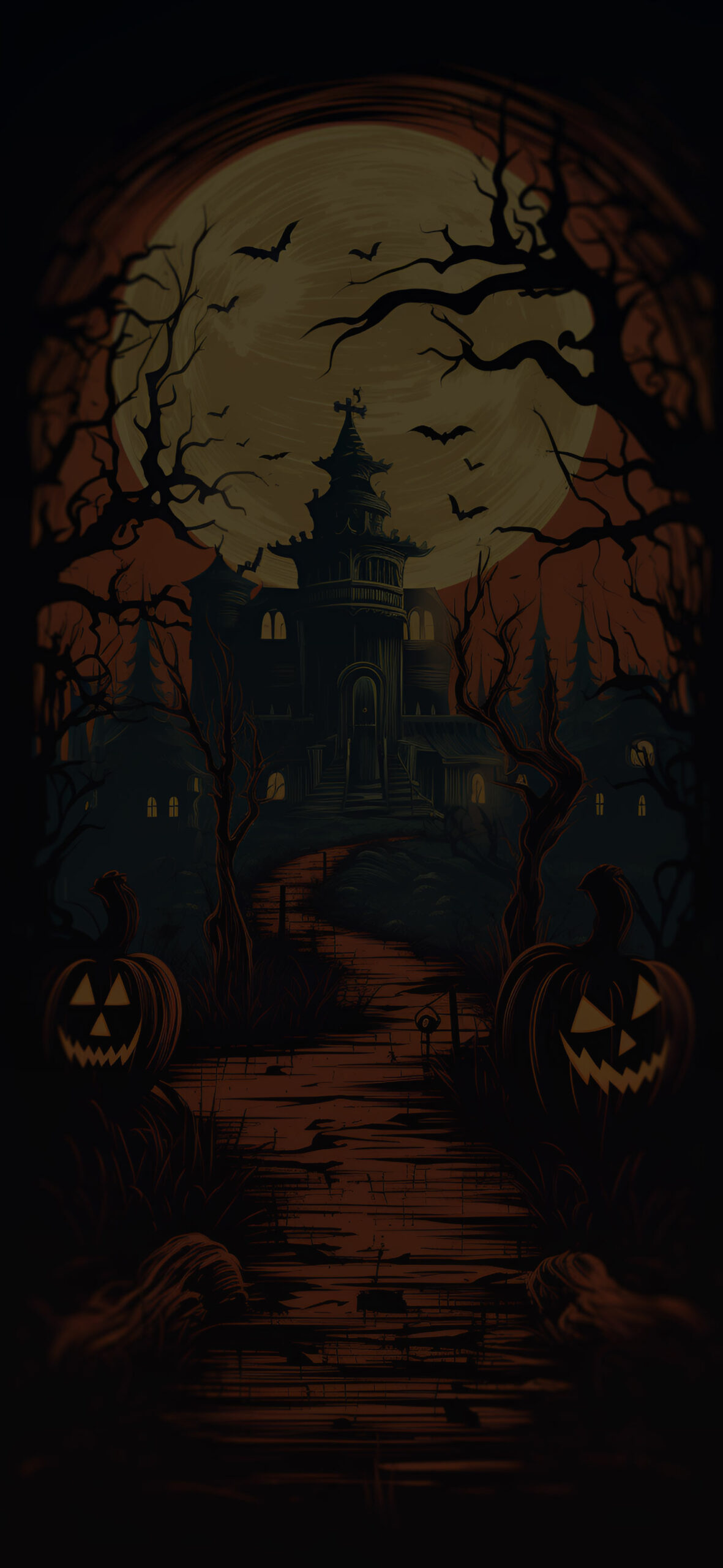 Halloween Retro Style Dark Wallpaper Halloween Wallpaper