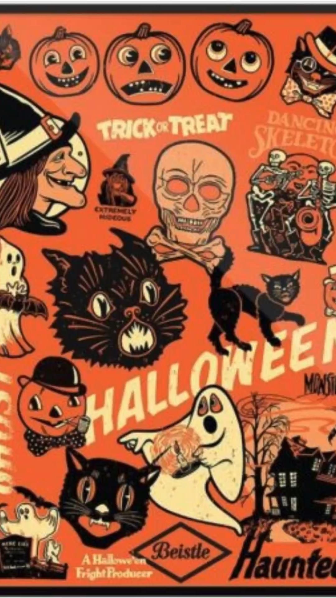 Vintage Halloween. retro Halloween. vector. spooky. Halloween time. halloween backg. Vintage halloween cards, Vintage halloween image, Vintage halloween art