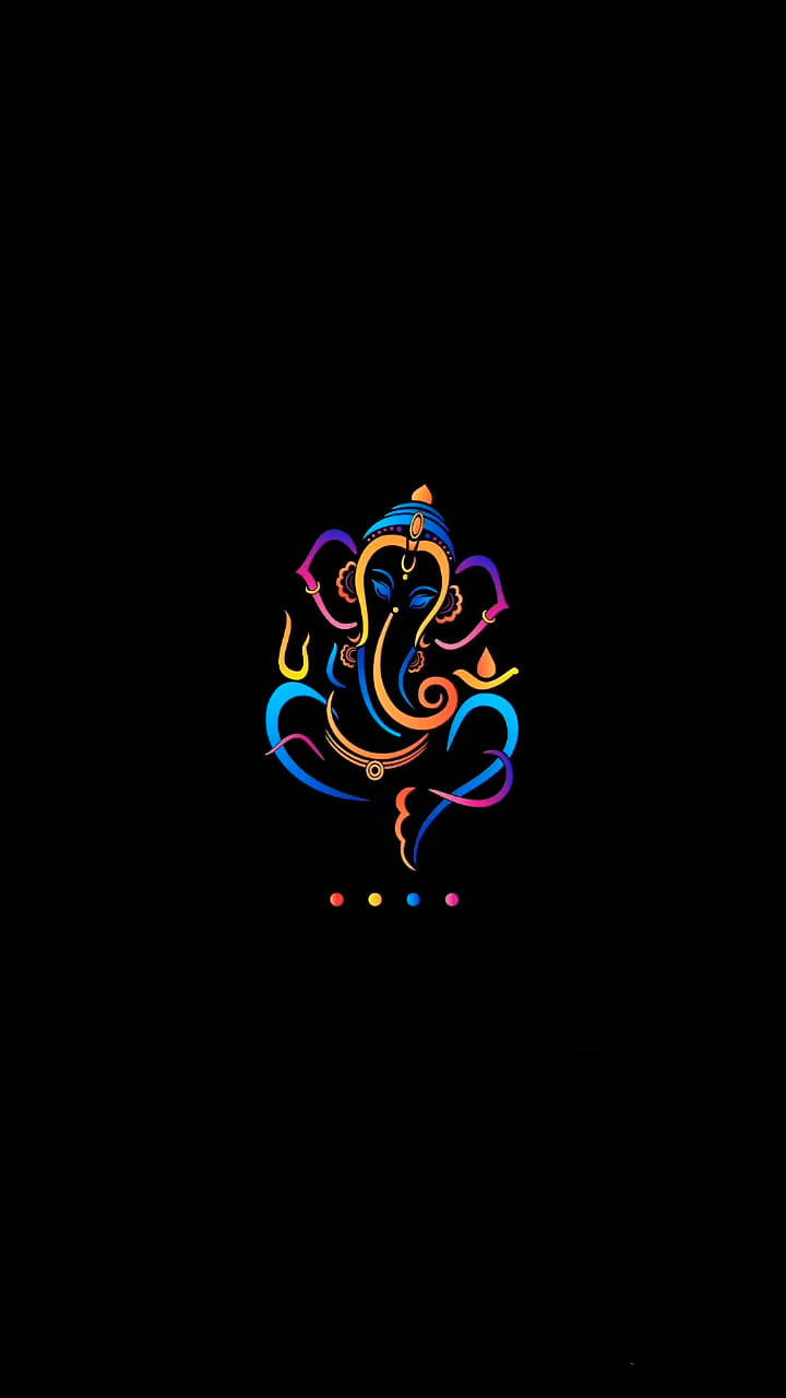 Download Ganesh Colorful Sanskrit IPhone Wallpaper