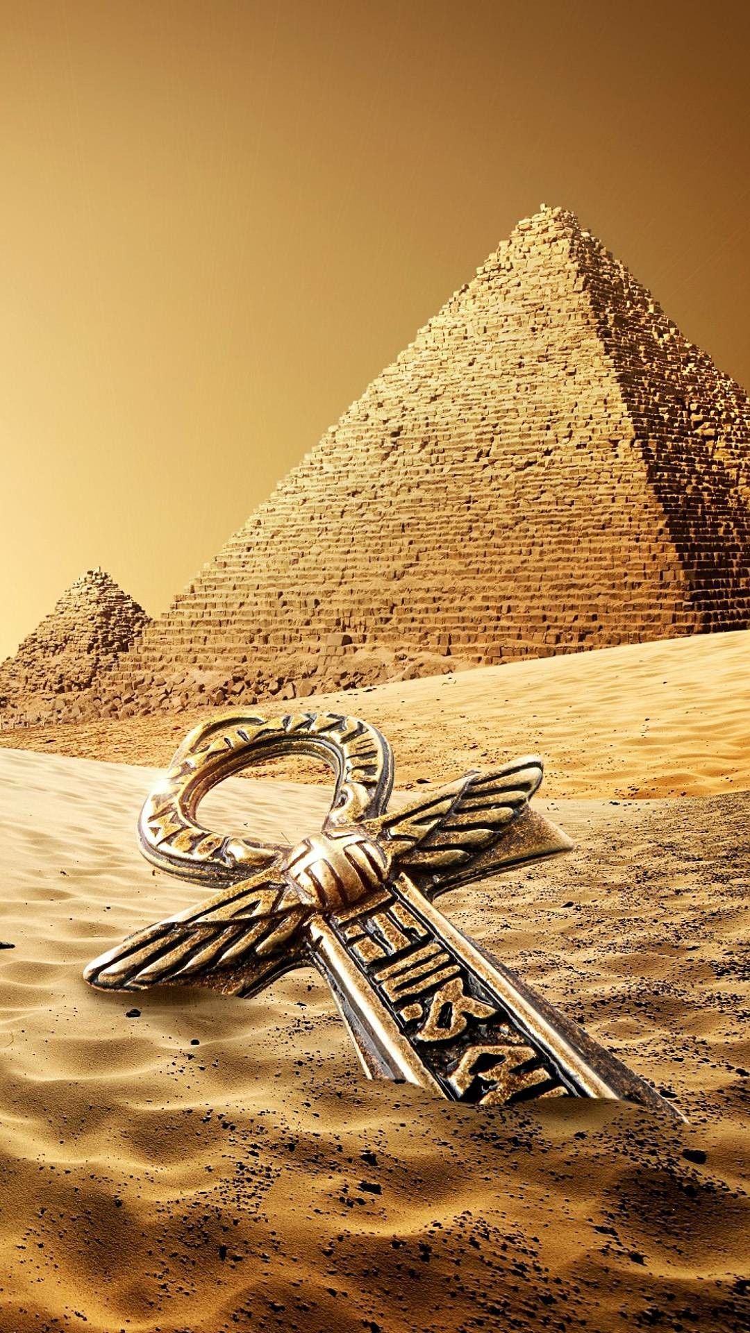Pyramid with a Half burried ankh. Ancient egypt gods, Ancient egypt history, Ancient egypt art