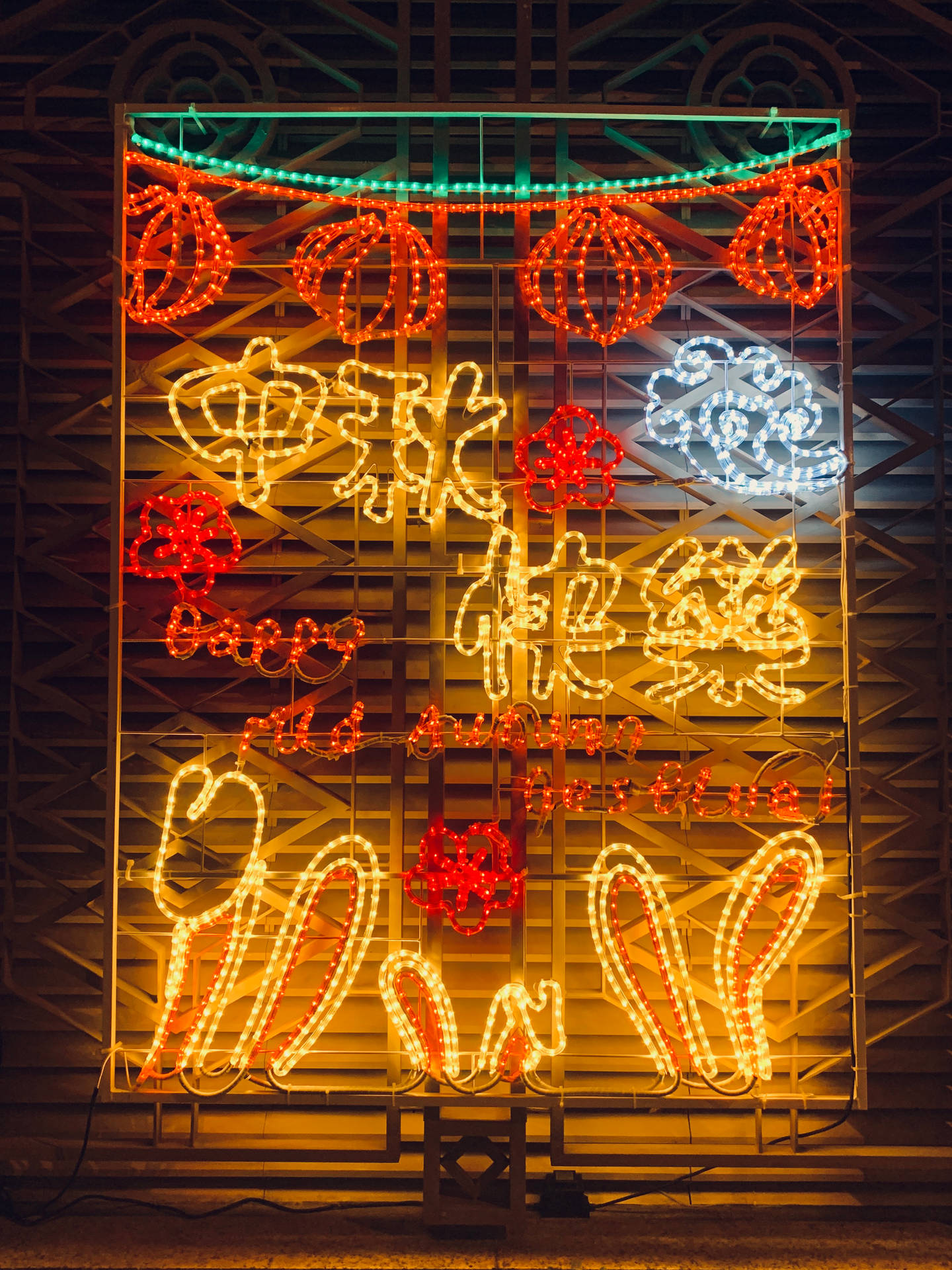 Download Yellow Chinese Signage Neon iPhone Wallpaper