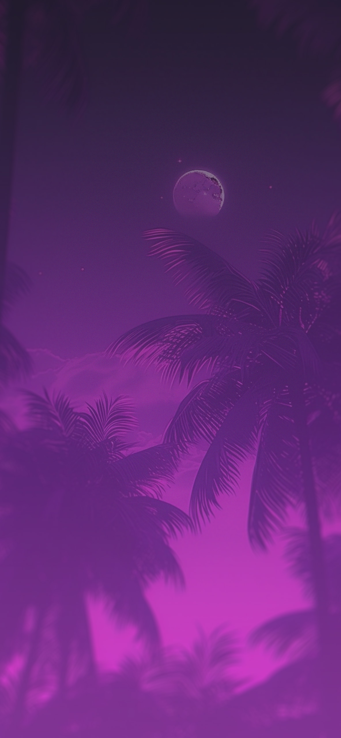 Palms & Moon Purple Aesthetic Wallpaper Purple Wallpaper Phone