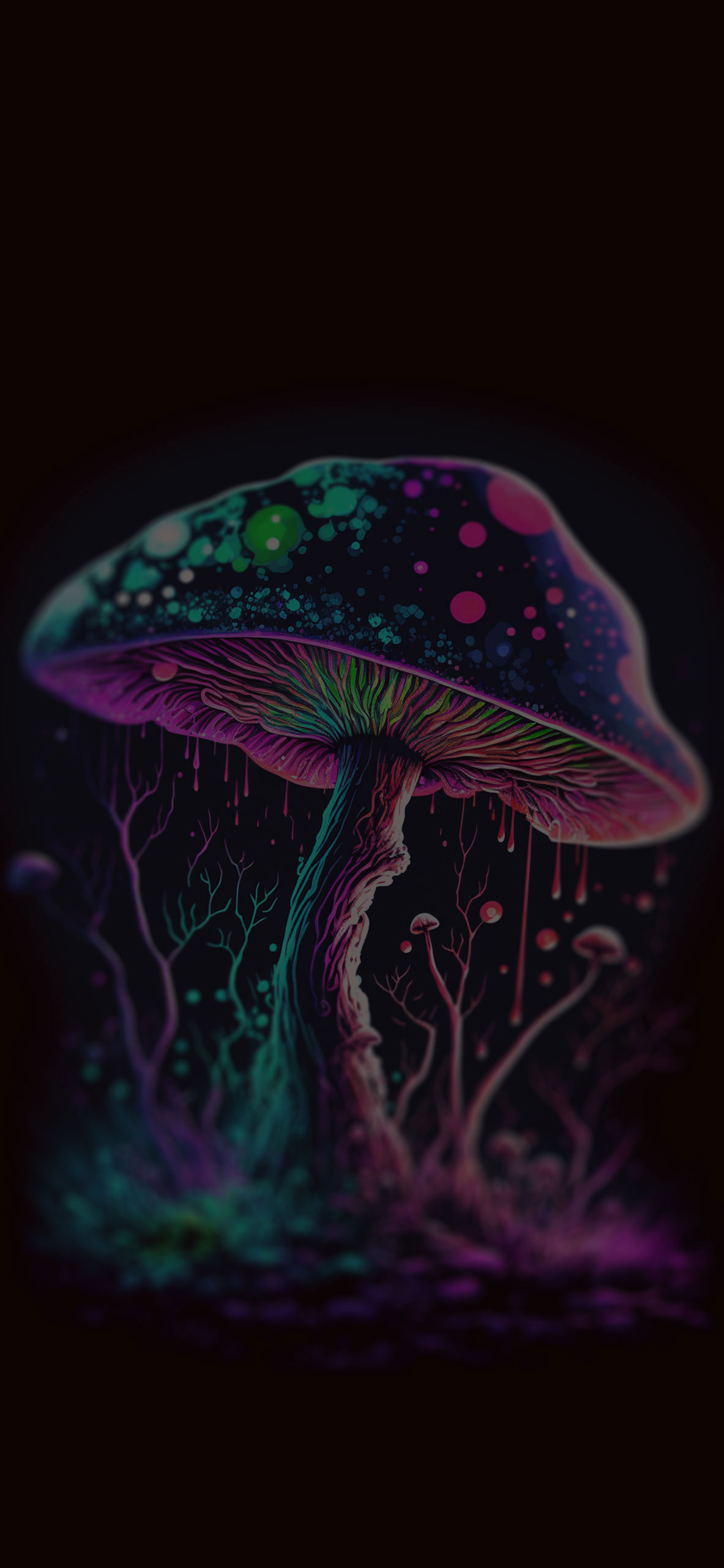 Trippy Mushroom Black Wallpaper Mushroom Wallpaper