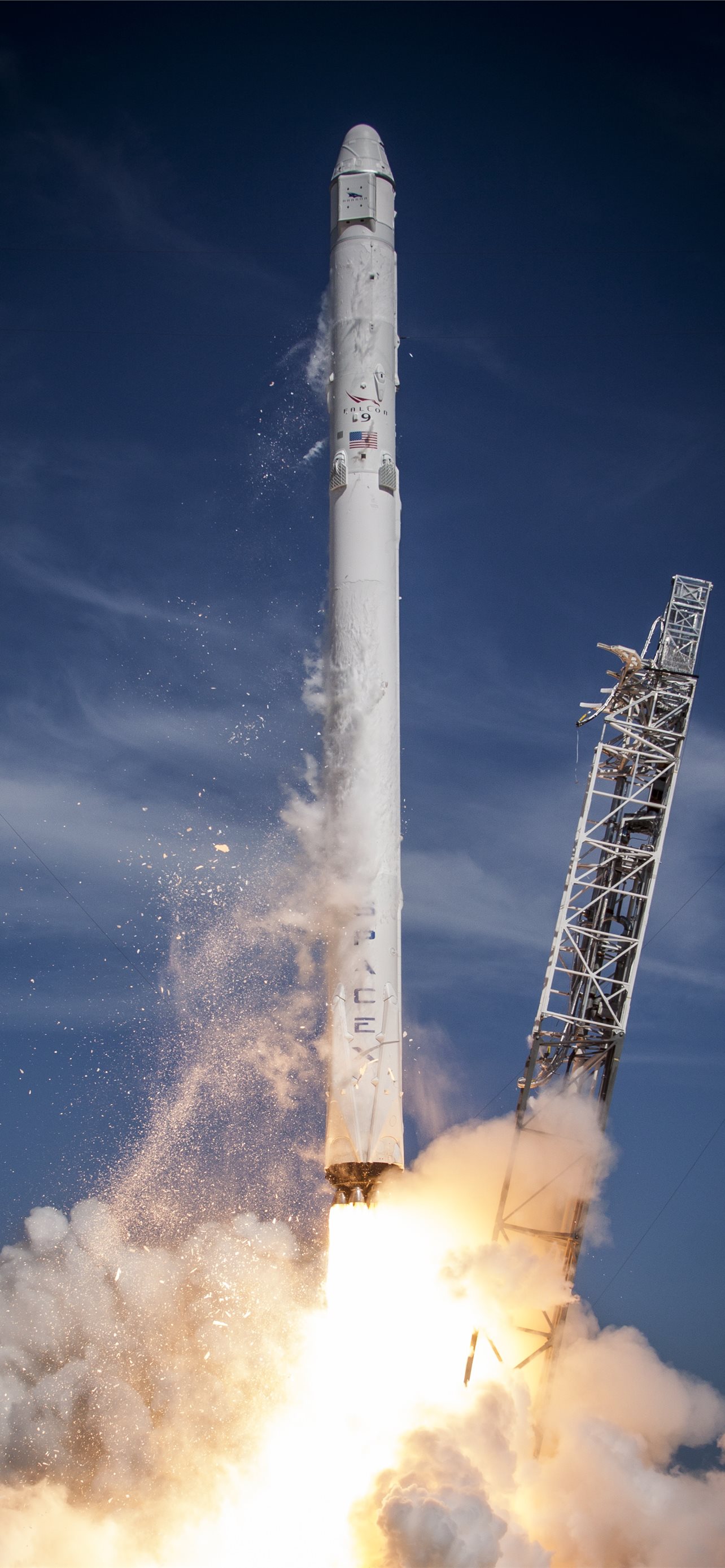 SpaceX Falcon 9 Rocket Dragon Cave iPhone Wallpaper Free Download