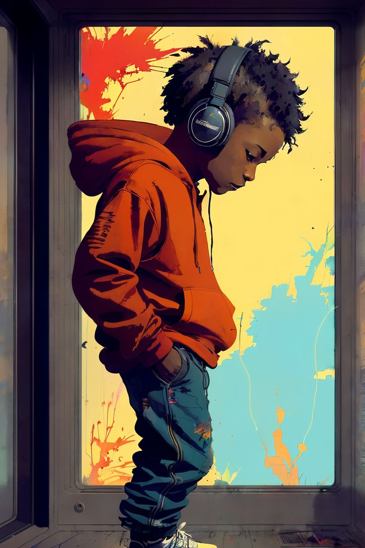 Cool guy listening to music. Drawing people faces, Photo to cartoon, Cartoon character picture