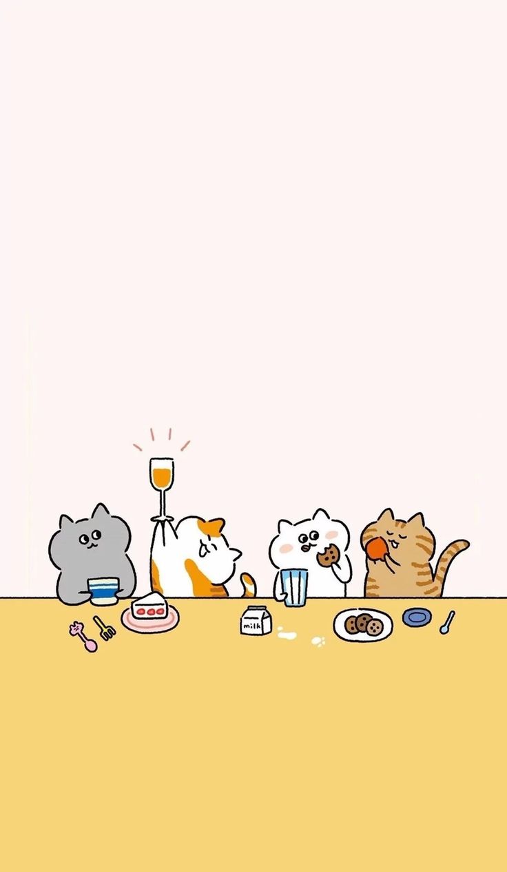手绘简笔画. Wallpaper iphone cute, Cat phone wallpaper, Cute wallpaper