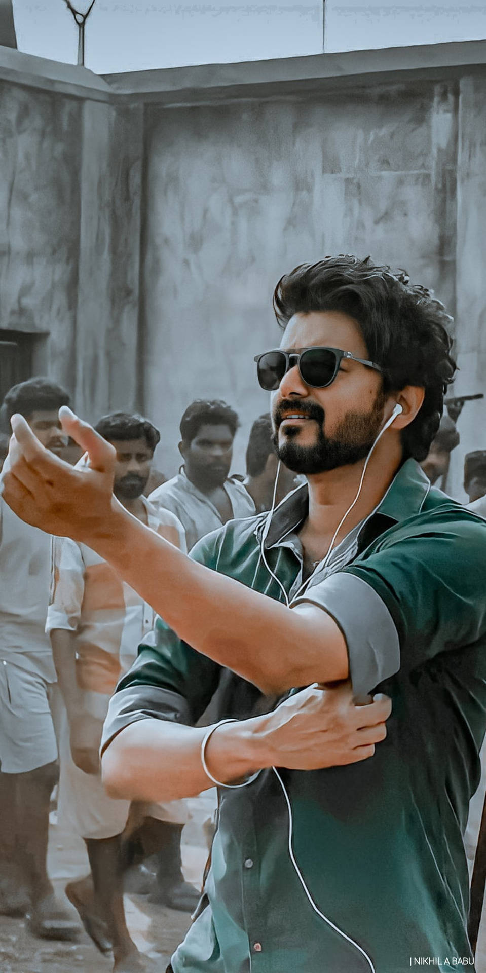 Download Actor Vijay In Dynamic Pose From The Film Beast Wallpaper