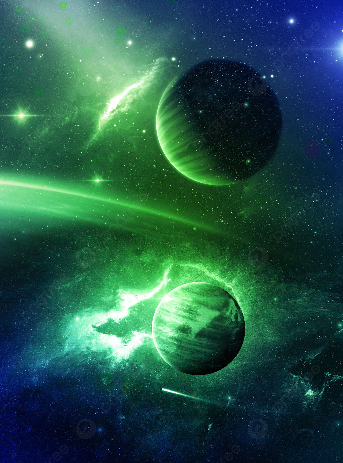 Science Fiction Green Planet Background Material Wallpaper Image For Free Download