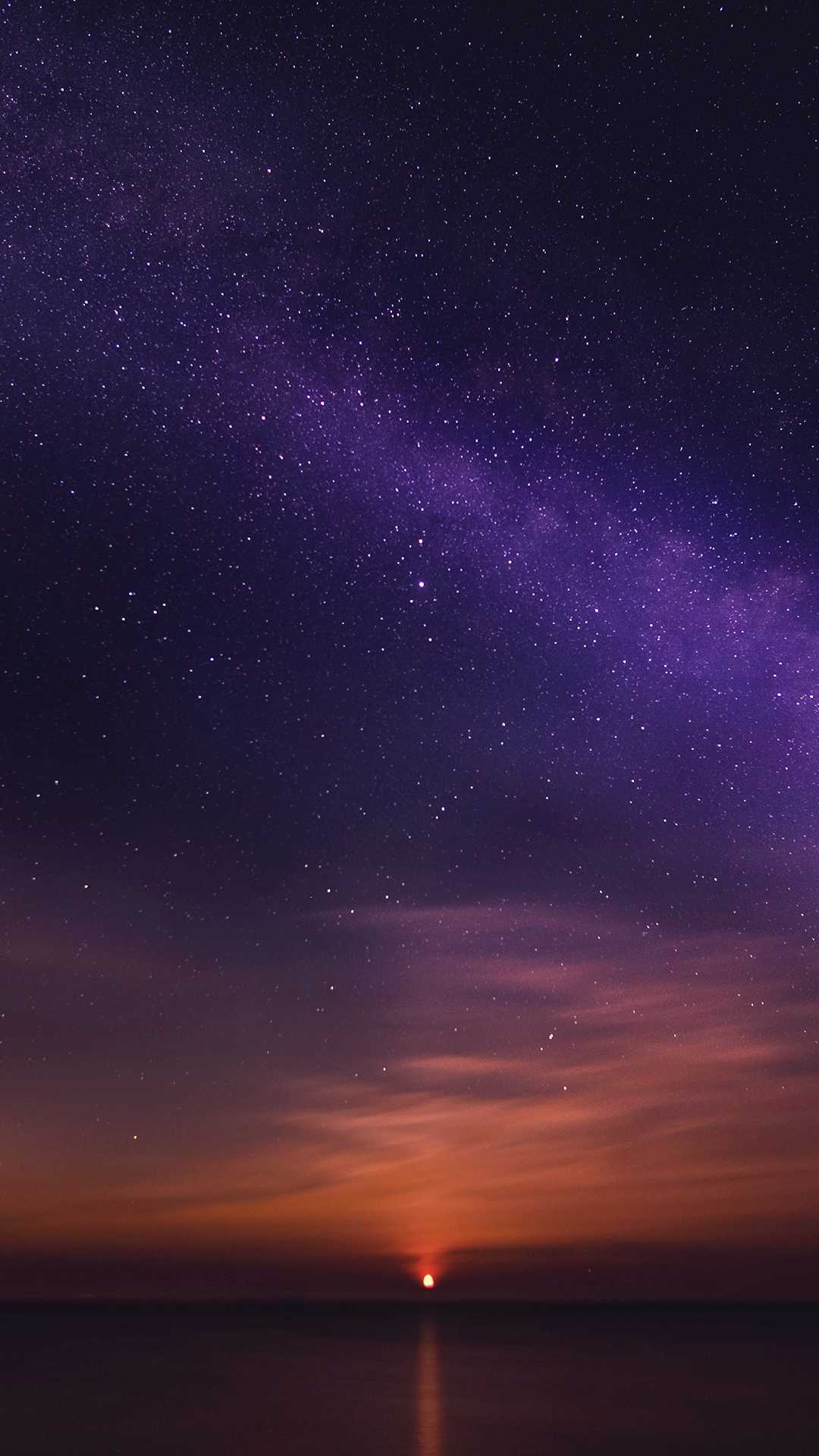 Ocean Sunrise Sky Stars iPhone Wallpaper