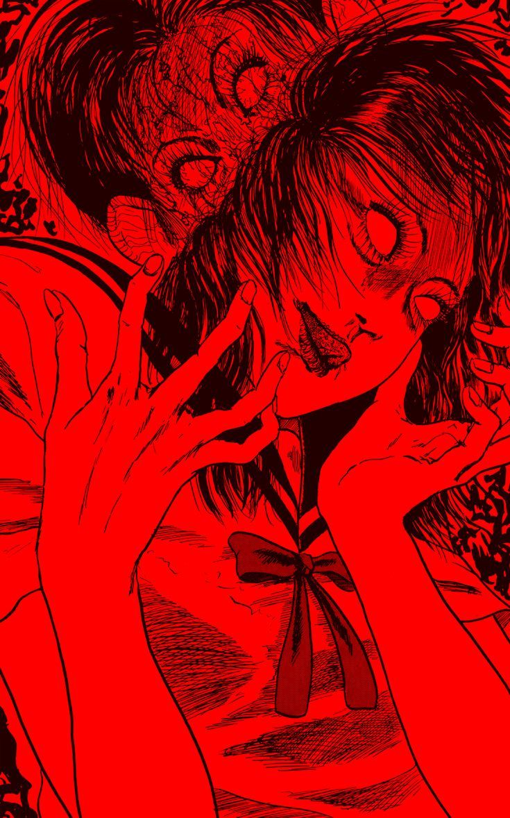 Tomie Kawakami <3 Junji Ito. Red aesthetic, Horror art, Junji ito