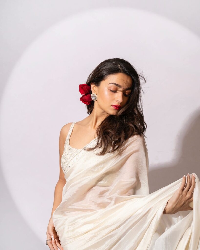 Pics: Alia Bhatt Looks Serene In White Saree