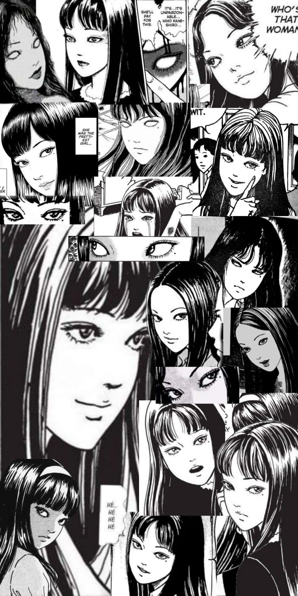 Download Tomie In Black And White Wallpaper