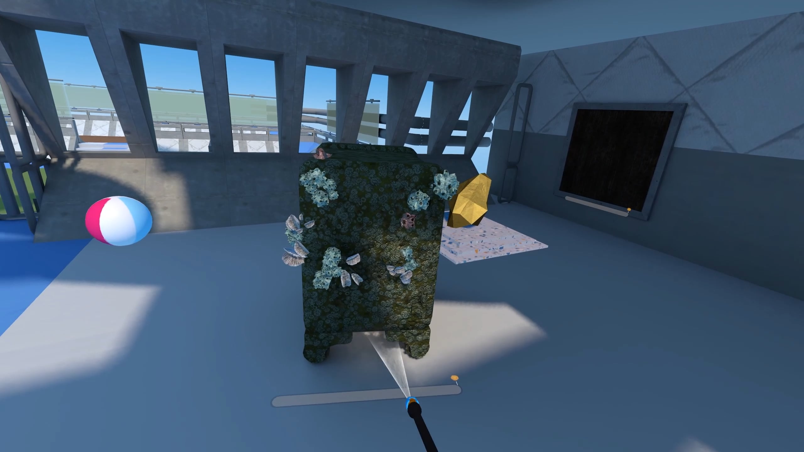 I'm making (yet another?) Power Washing VR Game, but in mine you can fly and it's coming to Steam first. What do you think?