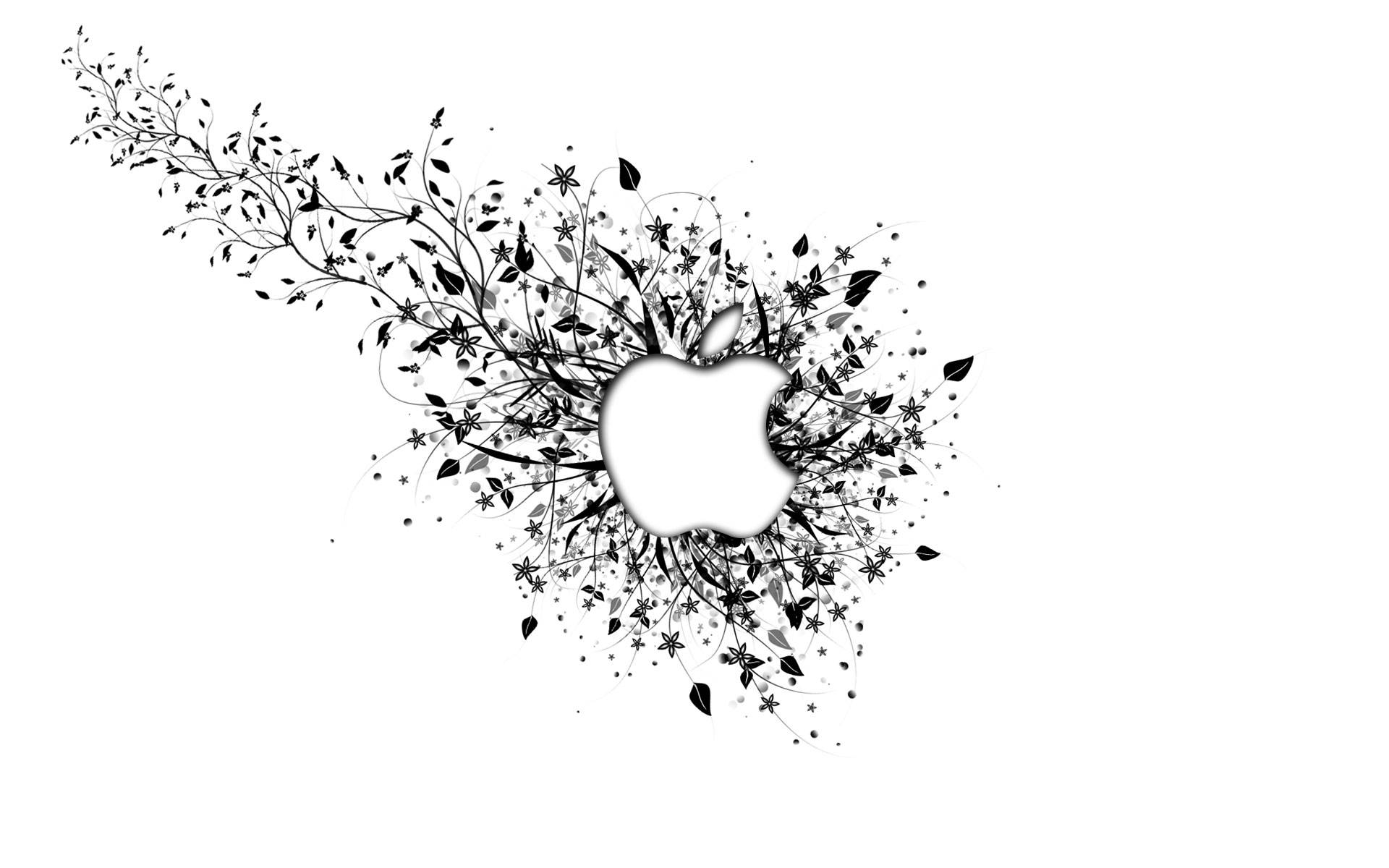 Download White HD Apple Logo Wallpaper